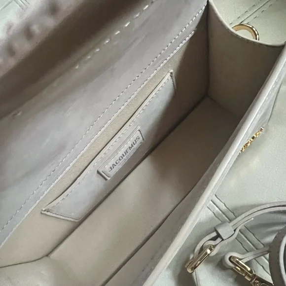 Jacquemus Taupe Clutch with Gold Logo - Picture 13 of 13